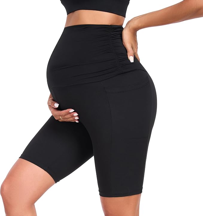 Jynnxa Short Cuissard de Fitness Maternité Taille Haute