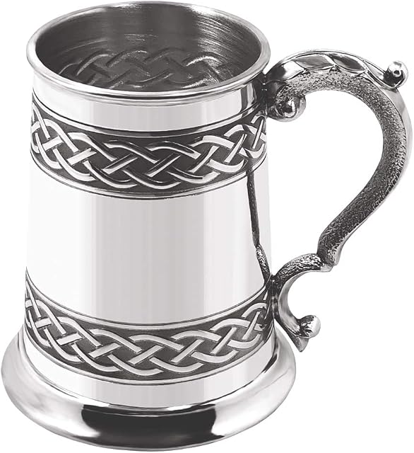 English Pewter Company Embossed Celtic Knot Design 1 Pint Pewter Tankard [CEL621]