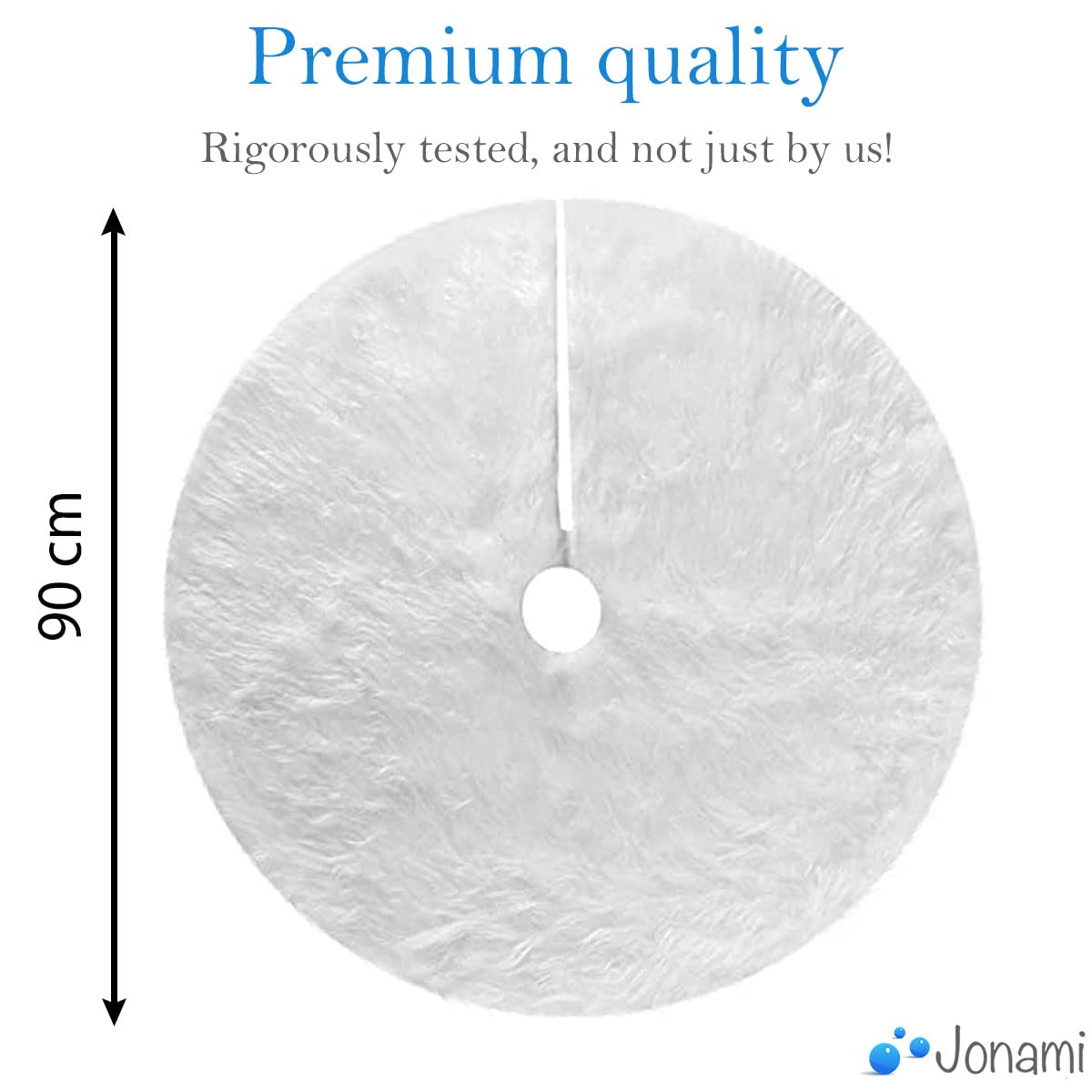 Christmas Tree Skirt, Traditional Christmas Tree Decorations White, Xmas Decoration for Xmas Party Home Decorations diameter 90 cm - Image 2