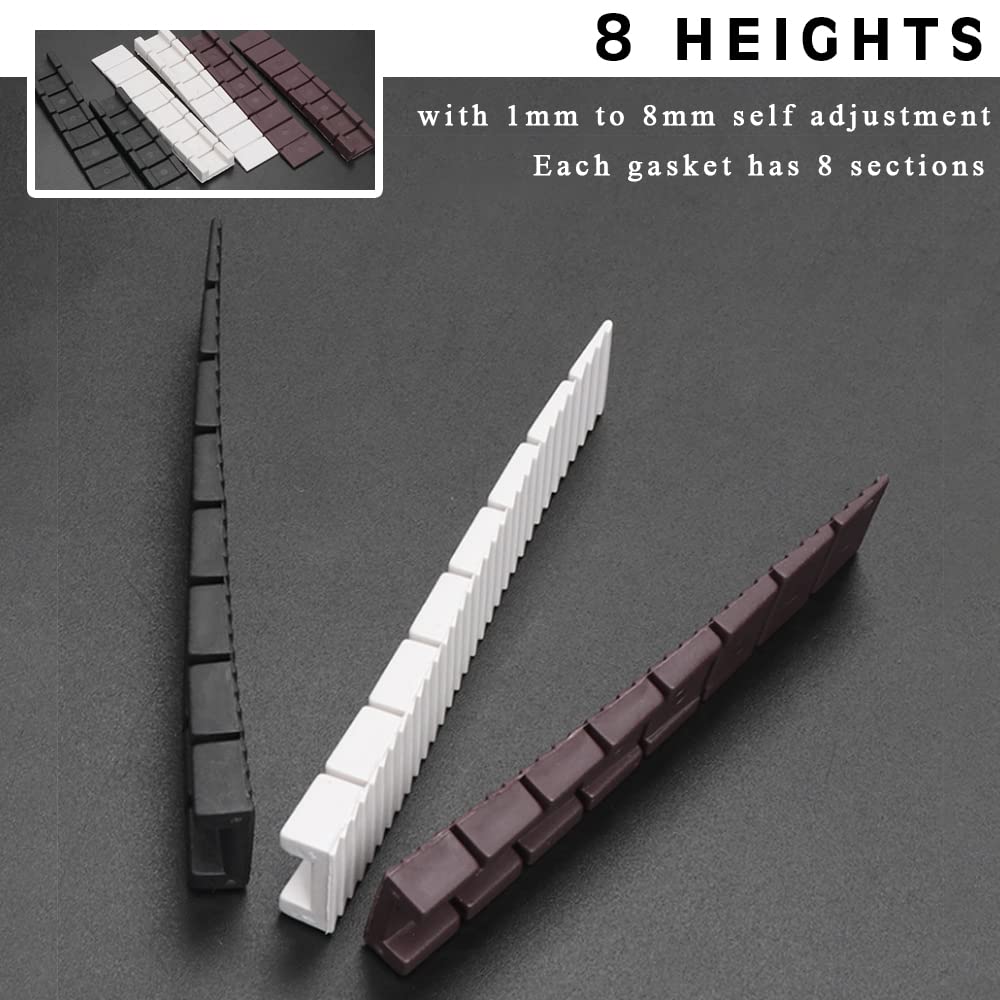 Cunei per Mobili in Plastica 98x20x8mm Zeppe Arresto con Punti di Rottura (Nero Marrone Bianco)