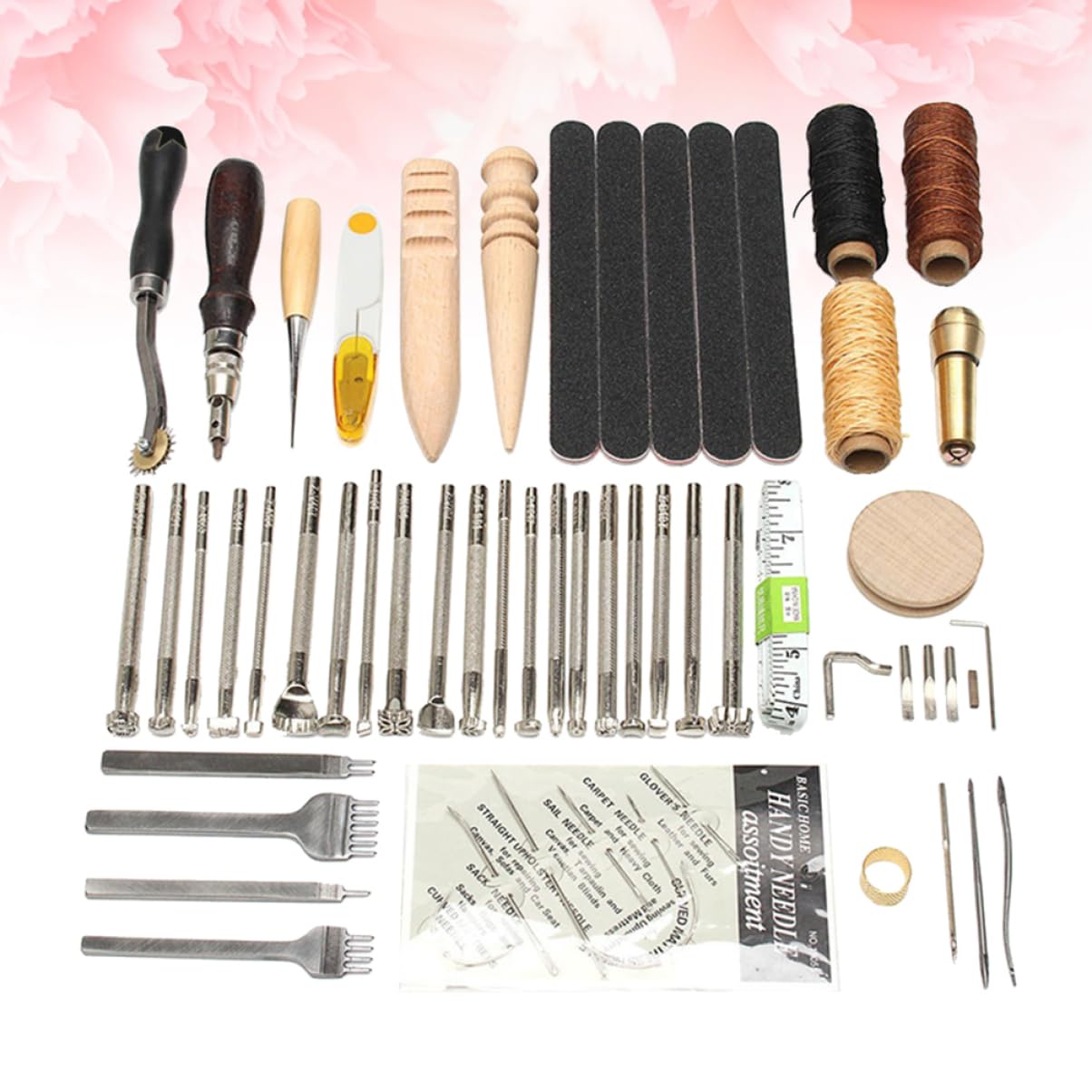 VILLCASE kits de herramientas de artesanía de cuero kit de fabricación de cuero caja de herramientas costureros completos Materiales de costura kit de accesorios de costura