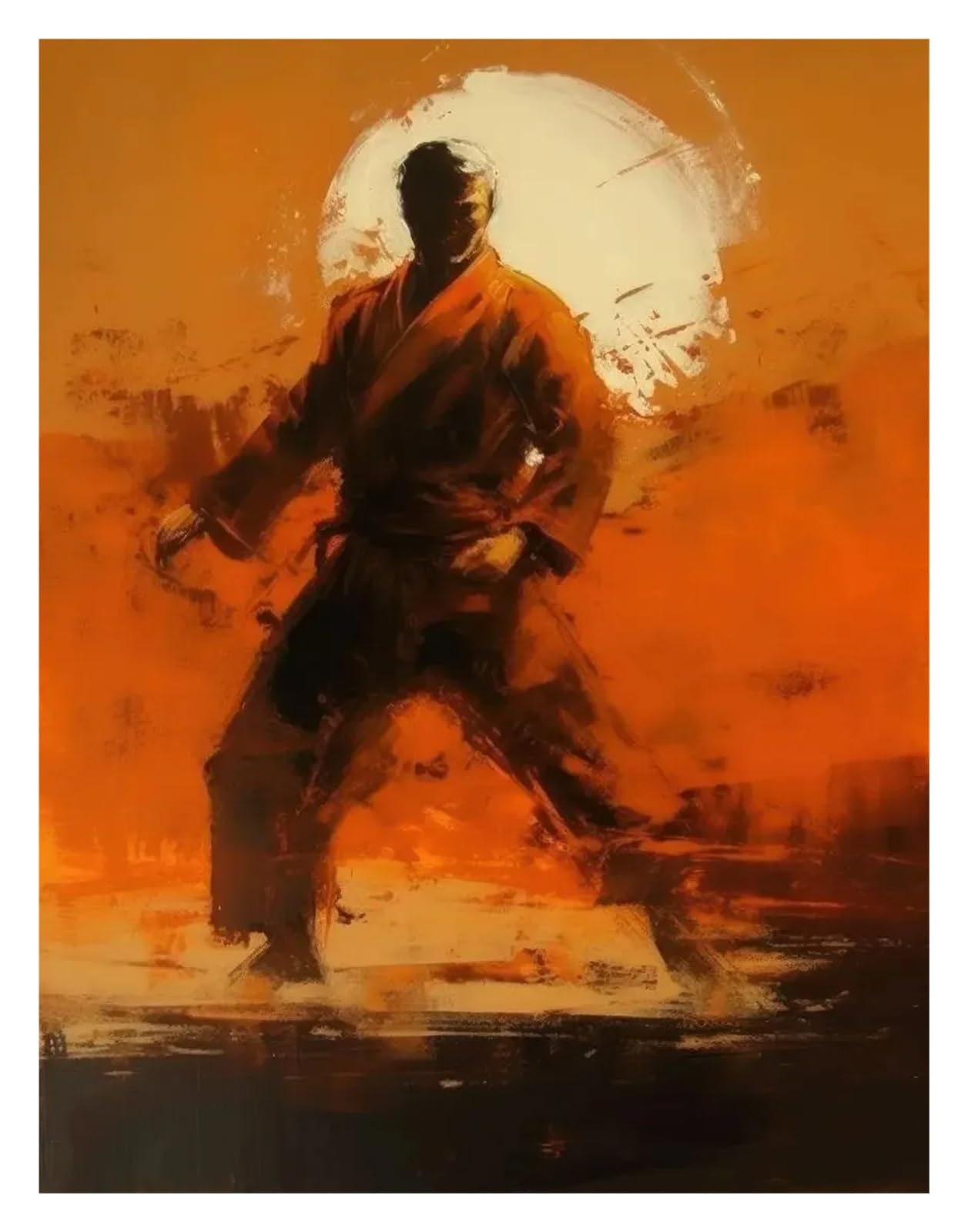 Peinture sur toile de taekwondo 40x60cm pour personnaliser un mur vide avec style