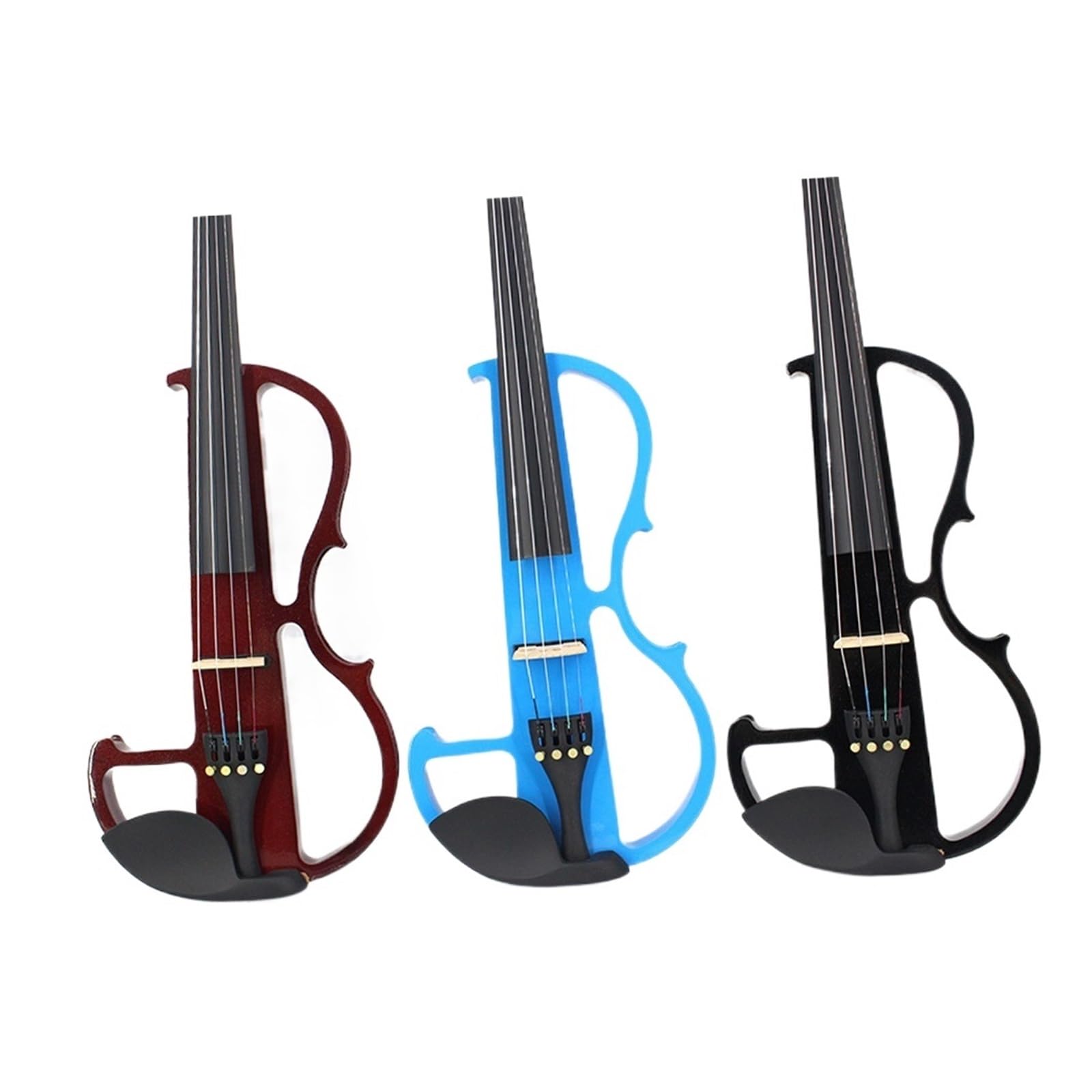 Violino Elettronico Per Adulti Rosso Blu Nero Professionale Strumento A Corde 4/4 Violino(Black)