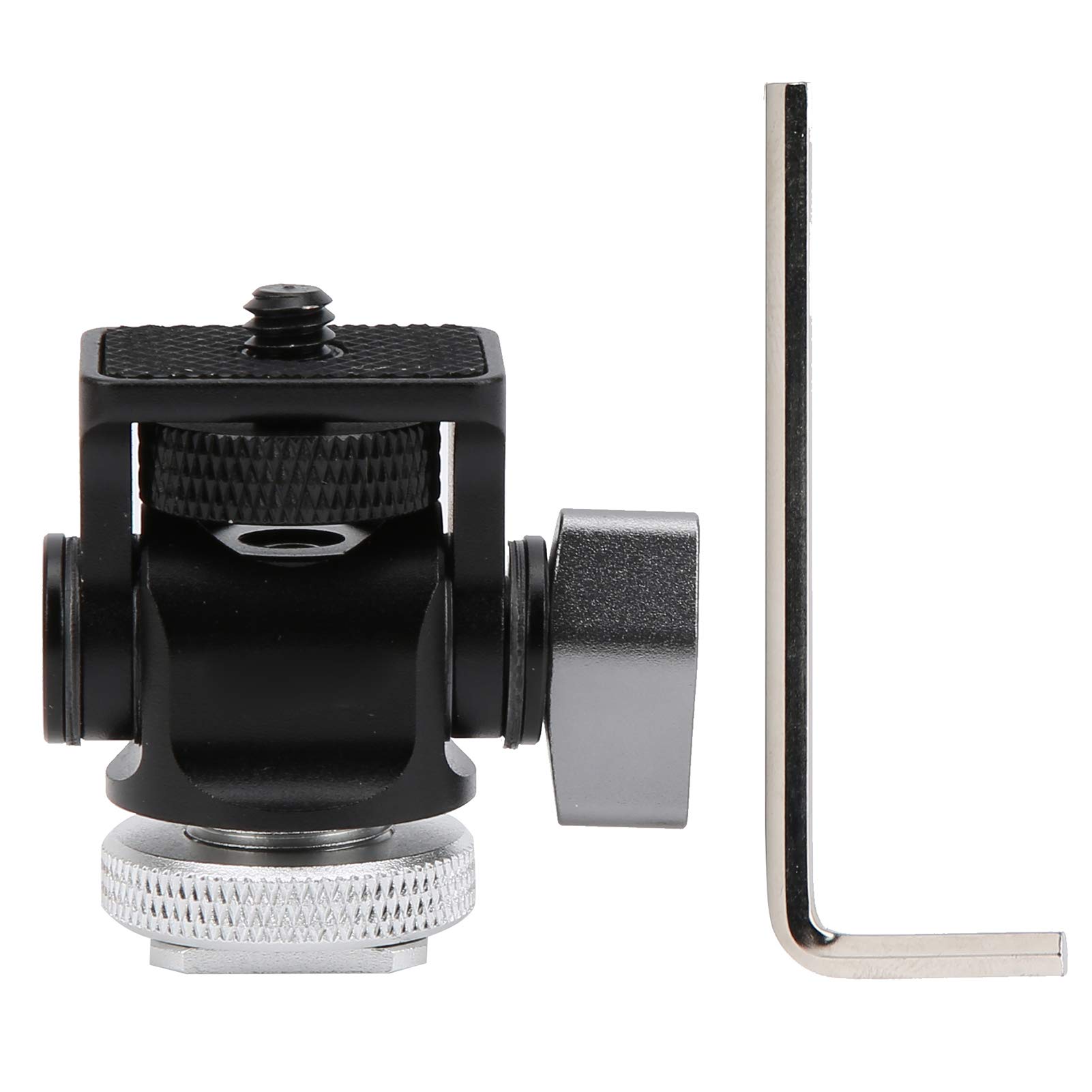 Full Metal 360 Degree Rotatable Ballhead Monitor Microphone Fill Light Mini Bracket