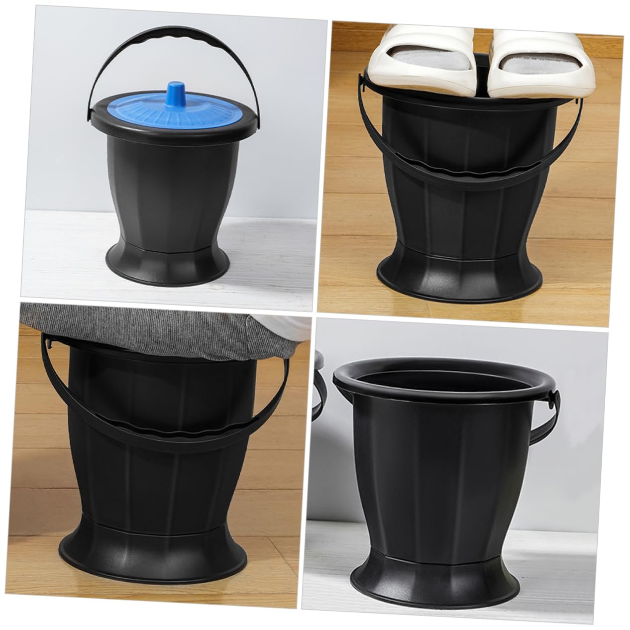 HANABASS Travel Urinal Portable Collapsible Potty with Odor-isolating Lid Thick Plastic Lightweight Non-skid for Stability