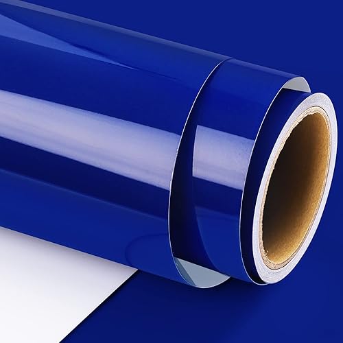 GIRAFVINYL 001 Vinyl Royal Blue Permanent Vinyl Roll 12?X 8ft Fade-Proof, Waterproof Glossy Adhesive Craft Vinyl for Cutting Machine,DIY Home,Car Decor,Create Signs, Labels,Tumbler (Glossy Royal Blue)