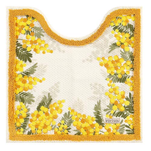 センコー S.D.S ミモザ トイレマット 約65×65cm イエロー 花柄 抗菌 防臭 日本製 31862