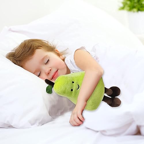 Miniatura 2 de JOSON Juguetes de peluche creativos de pera de 9 pulgadas, mini muñecas de peluche de verduras y frutas, regalos de cumpleaños para niños y niñas