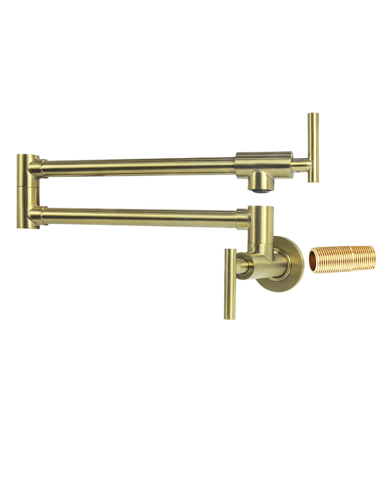 PHASAT Pot Filler Brushed Nickel Gold Light Gold Folding Stretchable Swing Arm Wall Mounted Brass Kitchen Faucet,71211G