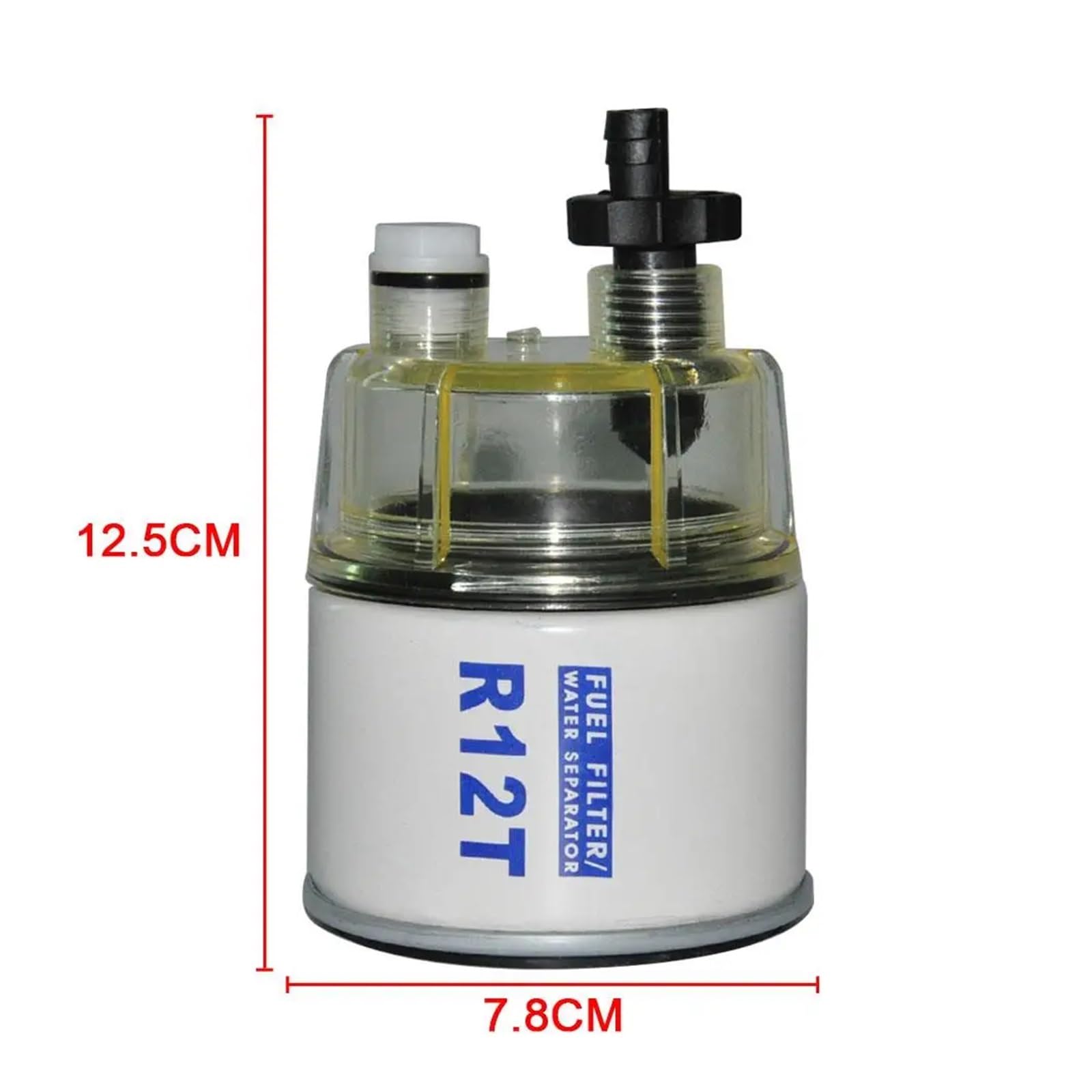 R12S R12T separador de combustible filtro de aceite y agua giratorio para cortacésped, lancha rápida, motor marino (tapa de aceite de filtro)