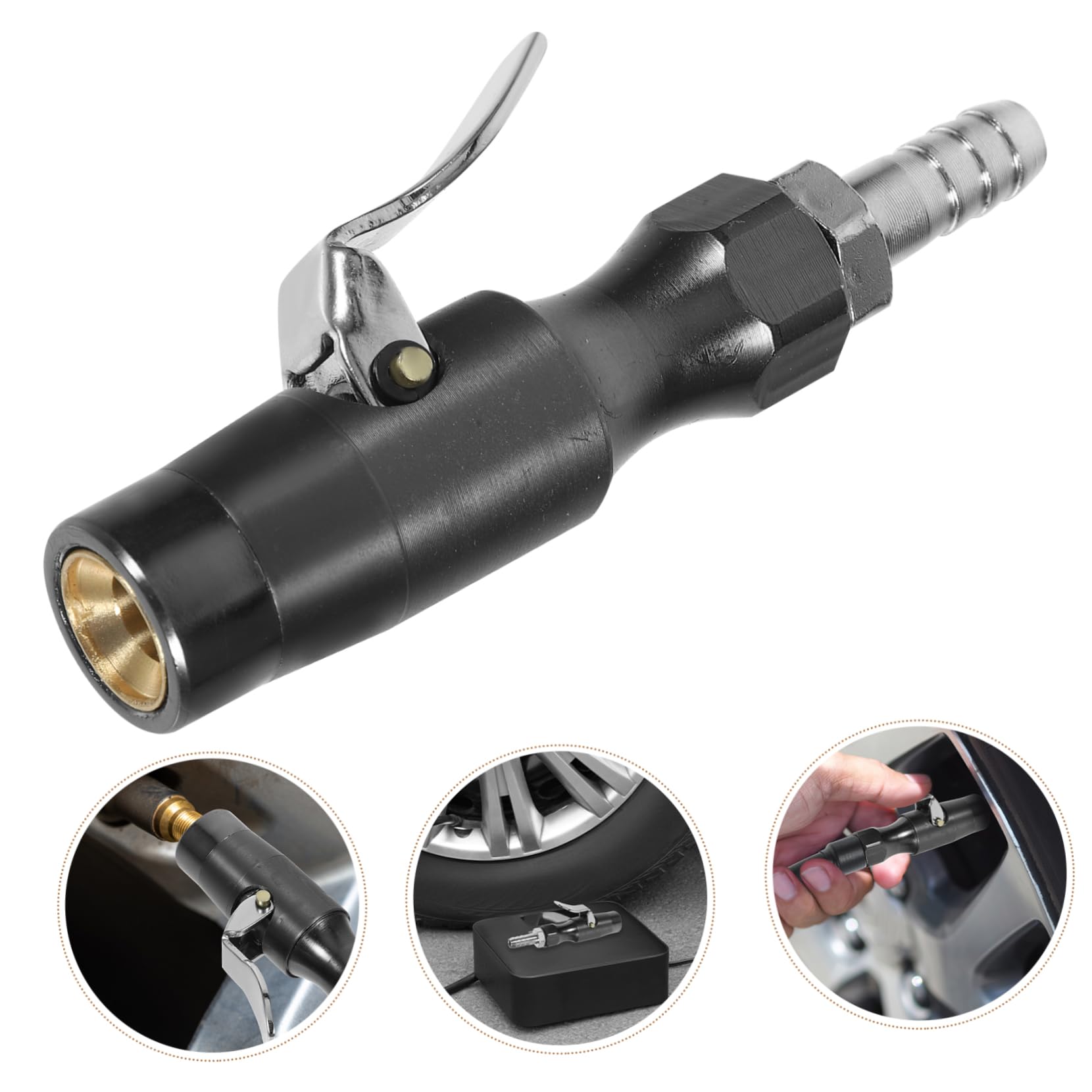 SOLUSTRE 5piezas Adaptador Inflador De Neumáticos Boquilla De Aire Auto-bloqueante para Compatible Válvulas para Coches Camiones y Motos