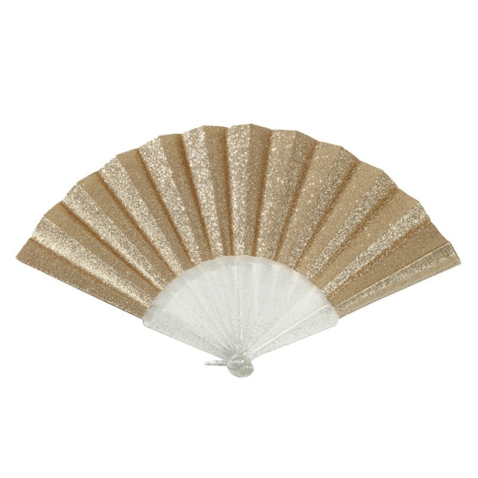 Zeahkri Folding Fans 4pcs Portable Folding Fan Glitter Sparkle Handheld Party Wedding Decoration Favor Dancing Cosplay Gift Fans for Wedding Performance Dancing(A-Gold)