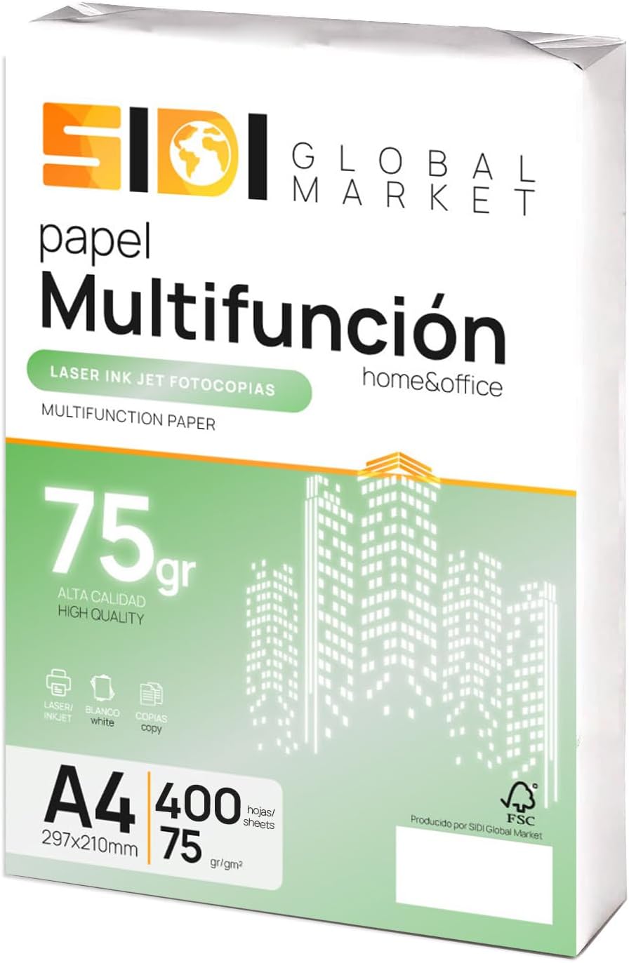 A4 Paper, 75 g Sheets, A4 Printer Paper, Pack of Sheets for School, Work or Personal Use, A4 Sheets for Photocopier and Multipurpose A4 Extra White – SIDI (400h, 75 g)