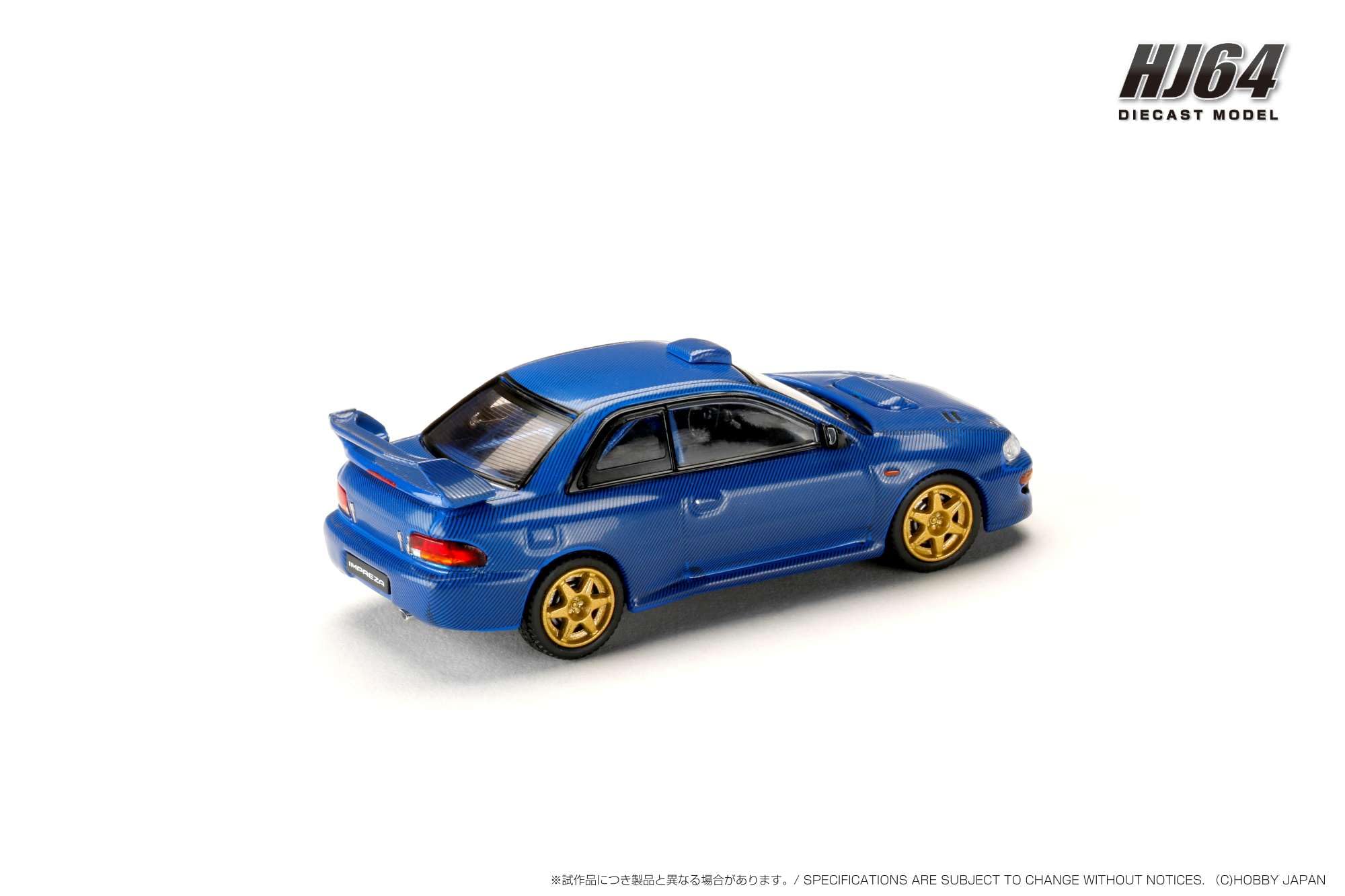 HJ64 1/64 Subaru Impreza 22B STI Versione (GC8) Rally Base Car Carbon Blue Prodotto Finito HJ647041BL