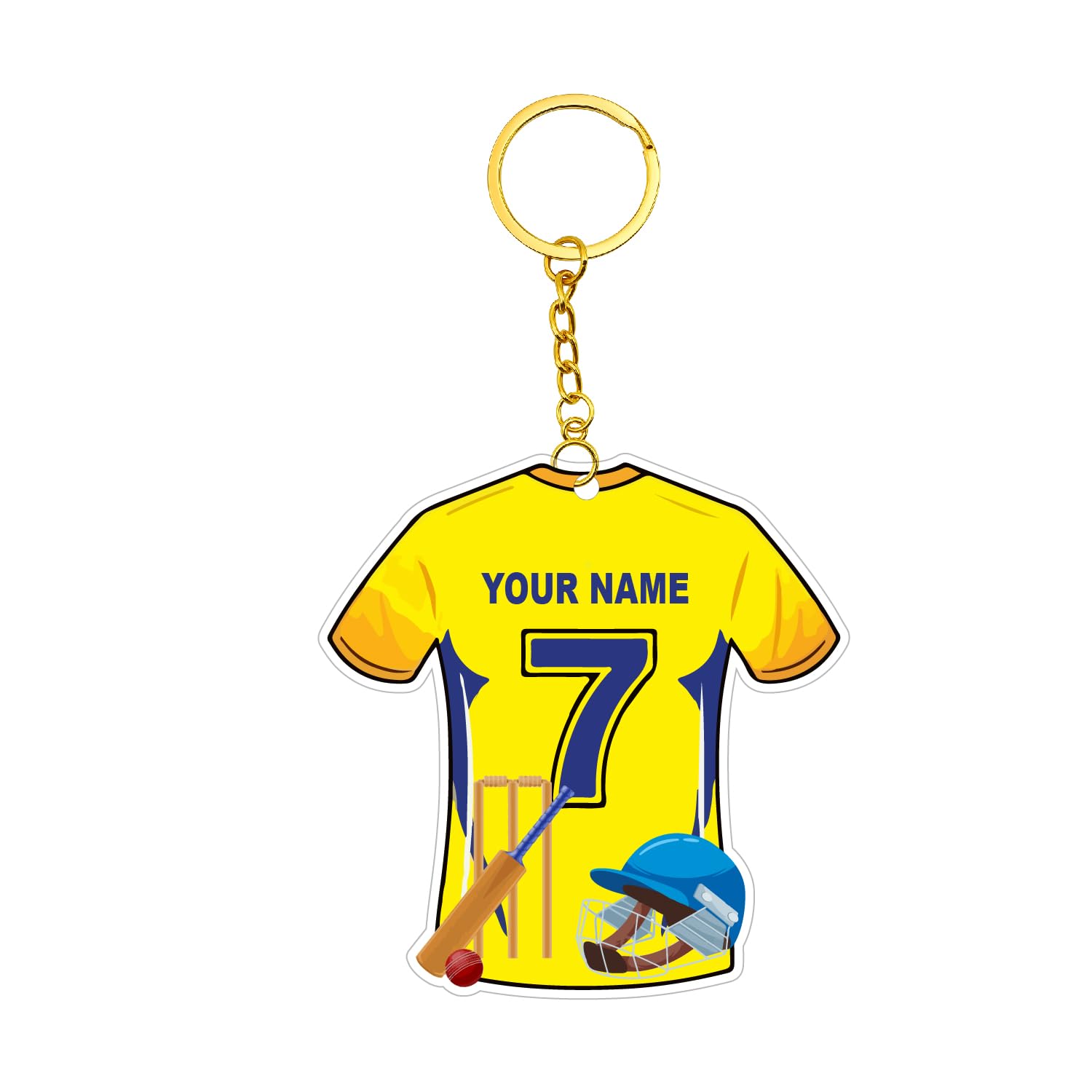 Custom Cricket Jersey Keychain | Personalized Name Acrylic Keyring | Sports Fan Gift Accessory-image-4