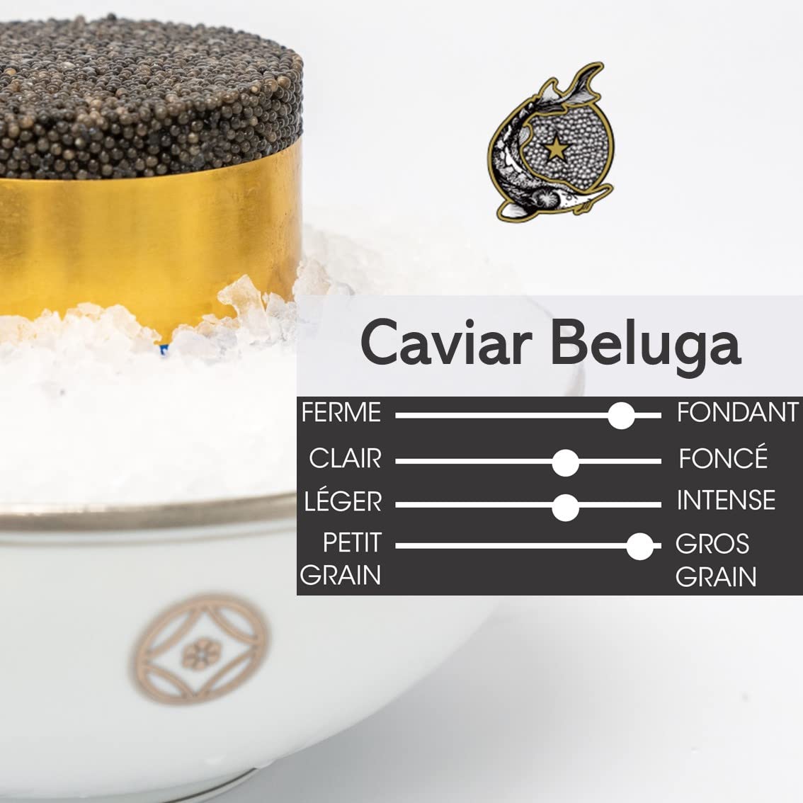 Lot de 3 boîtes de Caviar 100g - Caviar Baeri Français + Caviar Beluga Bulgare + Caviar Osciètre Français - 3 X 100g - Livraison réfrigérée - CAVIAR AMBASSADE
