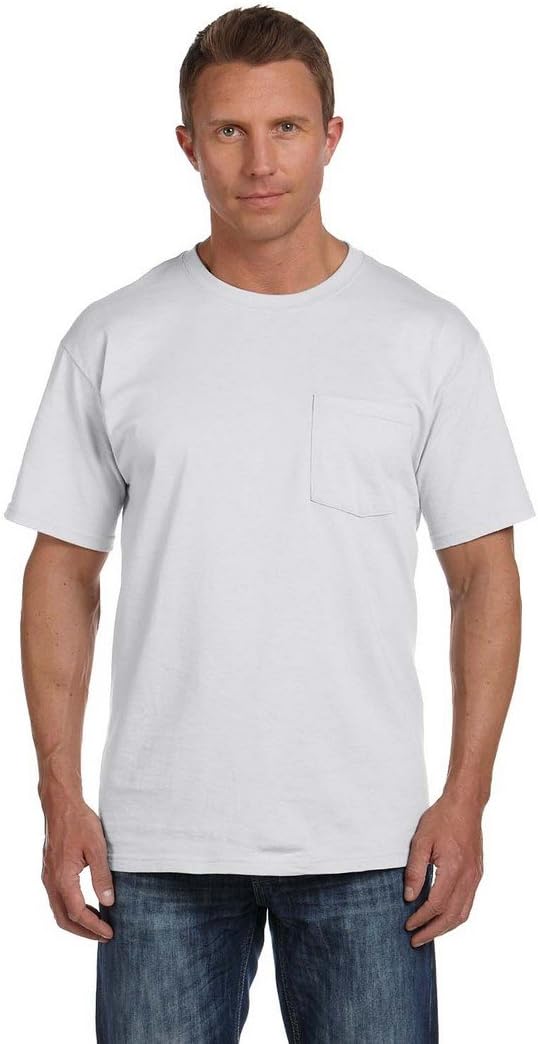 Fruit of the Loom Men's Pocket Crew Neck T-Shirt (Pack of 4), Assorted