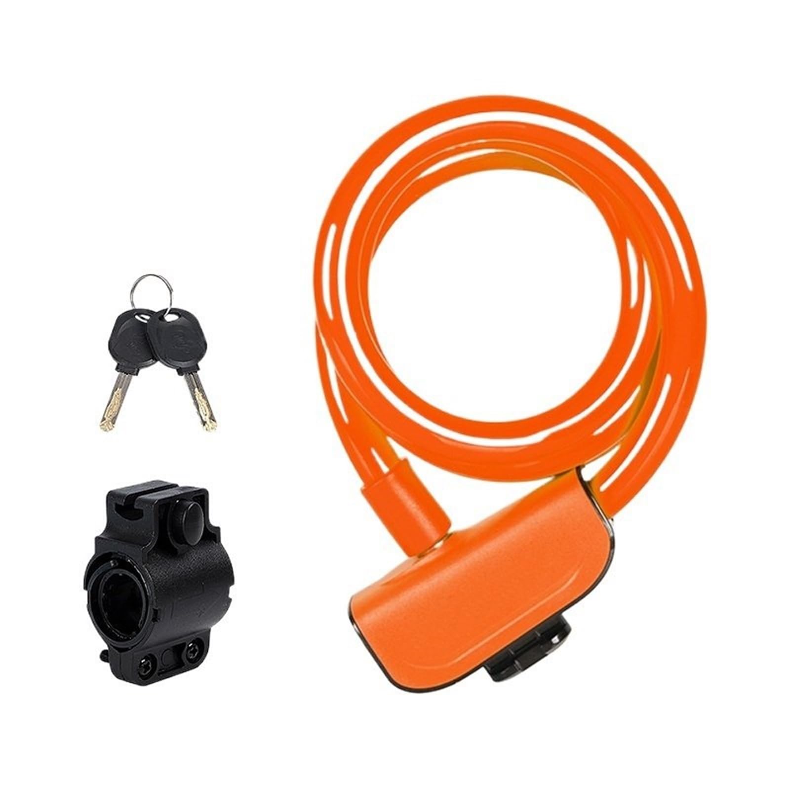 Alxyutek 1.1M Orange Security Lock Anti-Theft Cable Bike Lock Mtb Road Motorcycle Bicycle Locker 110Cm Length With Mount Brake Throttle Lock