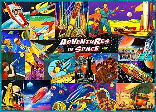 Retro Space Time Travel 1000 Piece Jigsaw Puzzle