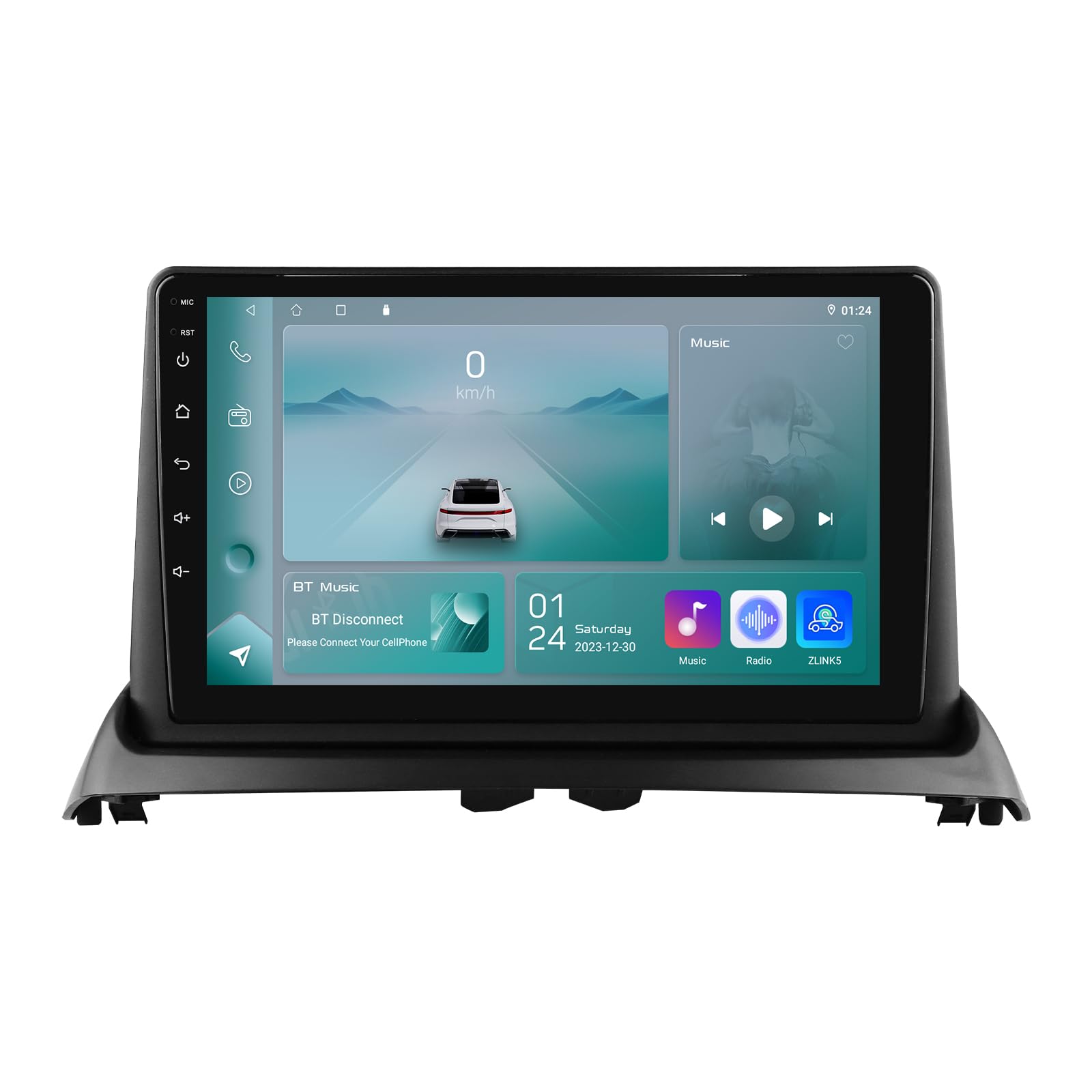 Ossuret Radio samochodowe do Renault Clio 2 (2000-2012), 9 cali Android 13 ekran dotykowy 2+32 GB GPS nawigacja z Carplay Android Auto WiFi Bluetooth sterowanie kierownicą (typ A)