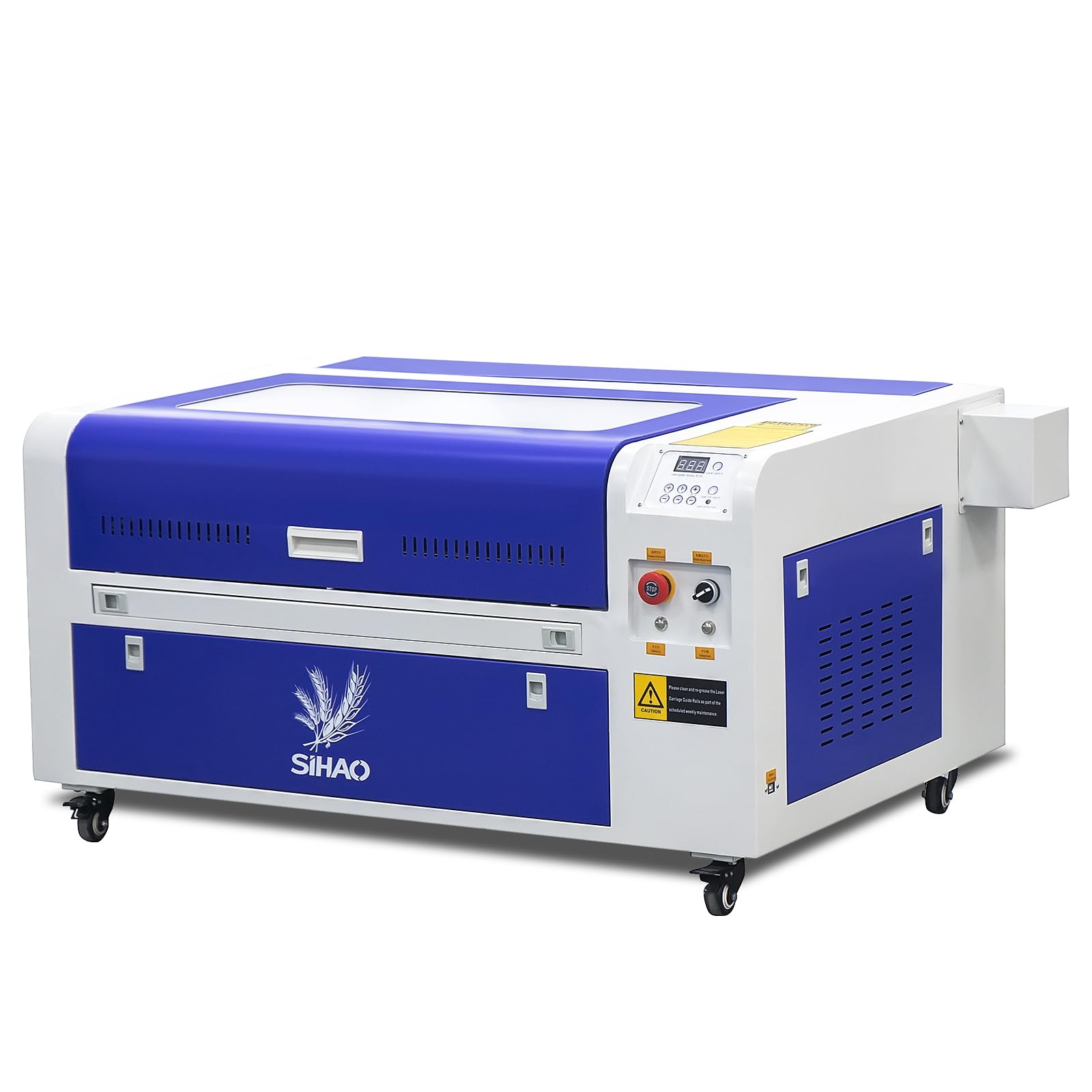60 W CO2 Lasergravurmaschine Kompakte Arbeitsplatte 600mm x 400 mm Gravurgeschwindigkeit 1-600 mm/s, Schnittgeschwindigkeit 1-400 mm/s Schneidemaschine für Gravierrohr