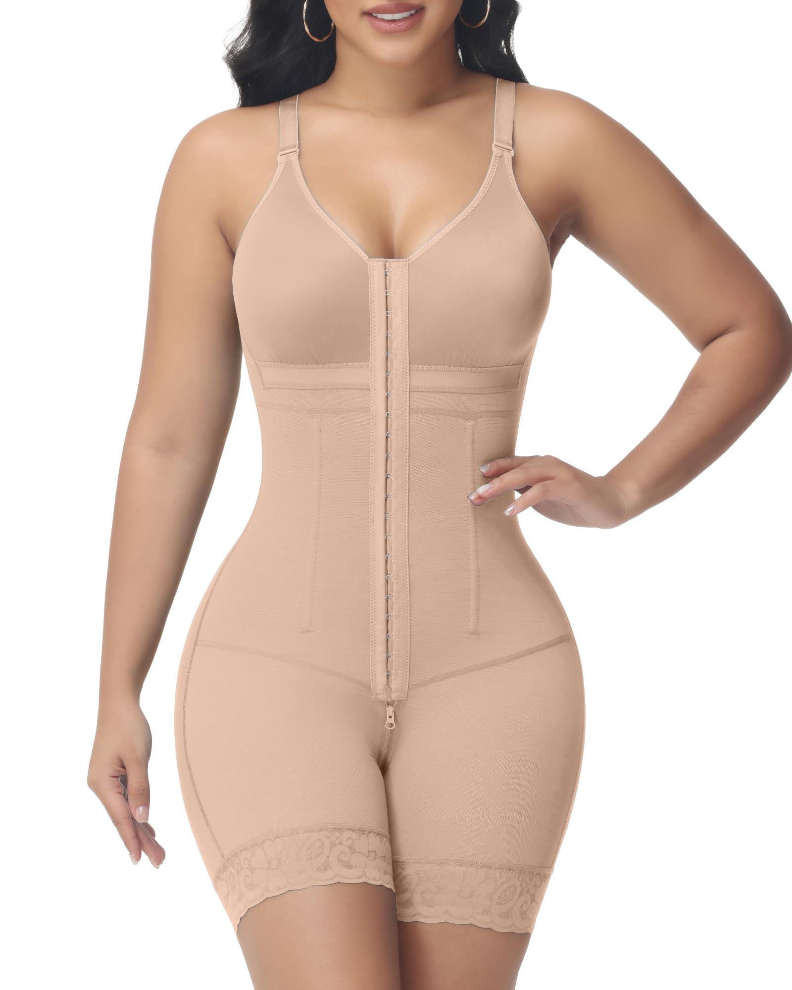 M MYODRESS Fajas Colombianas Moldeadoras Tummy Tuck Body Shaper with Bra