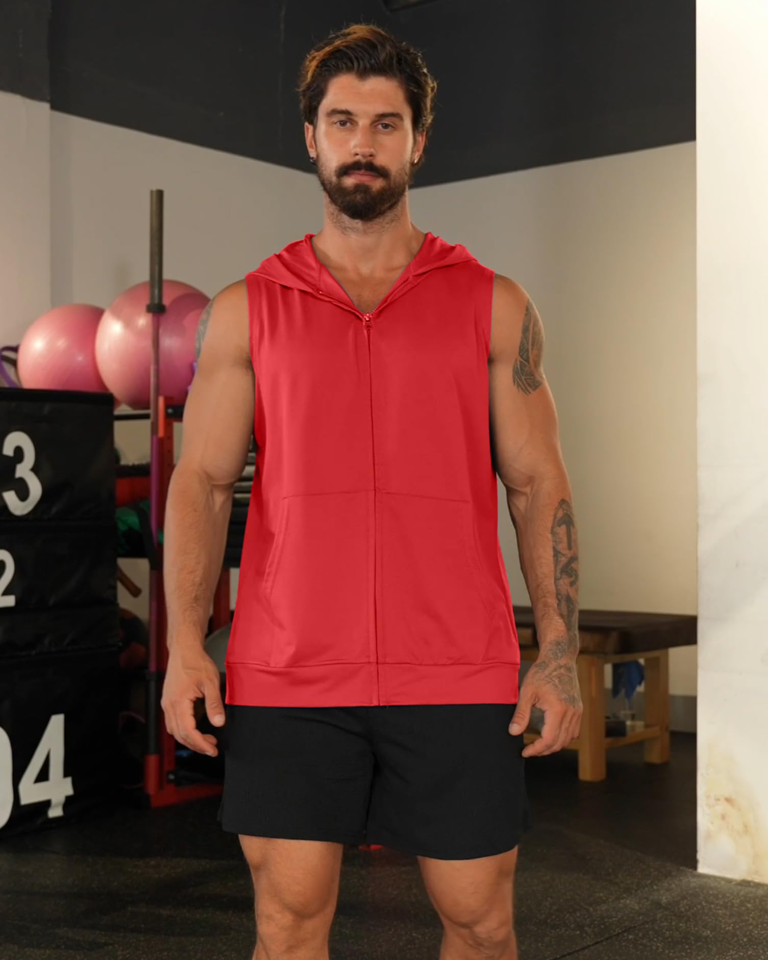 Canotte da allenamento da uomo con cappuccio con zip fino senza maniche palestra camicie bodybuilding felpe con cappuccio muscolo tagliato maglietta