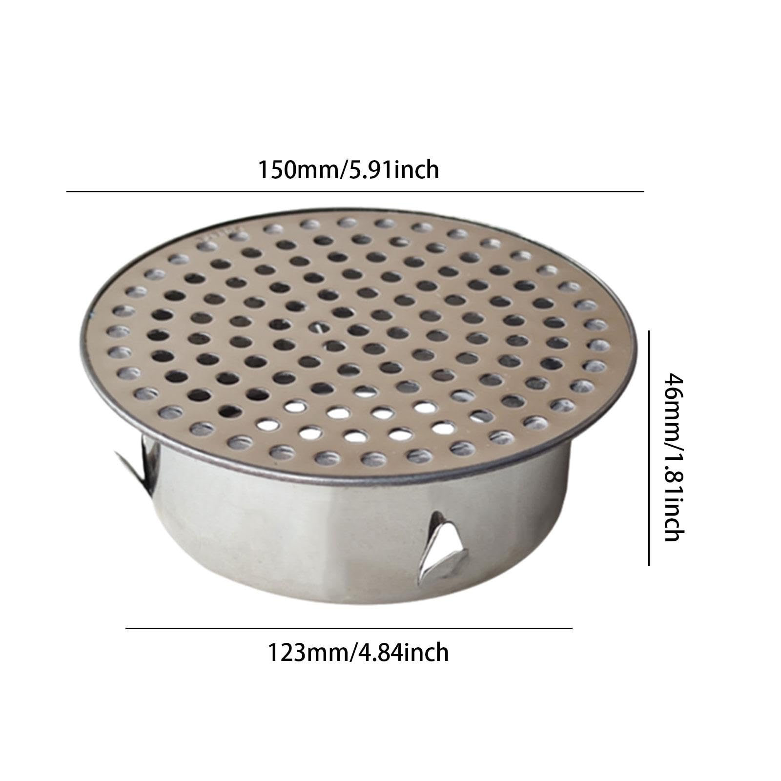 Desagüe de suelo universal de acero inoxidable con rejilla para recoger el pelo para baños y baños de hotel, tamaño de tubo de 130 mm, duradero, fácil de instalar, diseño antiobstrucciones