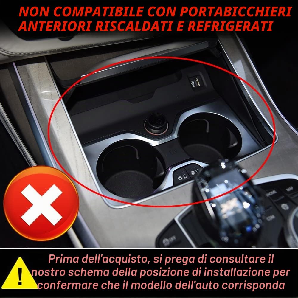 Auto Caricatore Wireless Compatibile con BMW X5 X6 X5M X7 2020-2022 Supporta l'auto Originale con NFC Pannello Accessori Console Centrale 15W Rapida Ricarica Telefono Pad per iPhone Galaxy