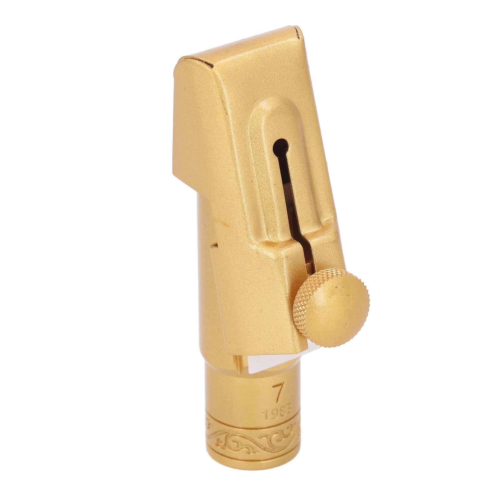 CHICIRIS Bocchino per Sassofono Soprano B Piatto, Bocchino per Sassofono in Ottone Placcato Oro Smerigliato Misura 7, Tono Focalizzato Brillante, Volume Forte per Principianti e Musicisti