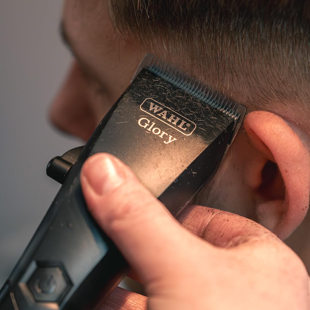 Wahl Glory Professional Clipper, Cord/Cordless Operation, 6000 RPM Powerful Motor, Patented Blade with Integrated Adjustable Lever, Lightweight, Smart LED Indicator, 4.5 Hours Runtime, 2 Years Warranty, 02211-024 1
