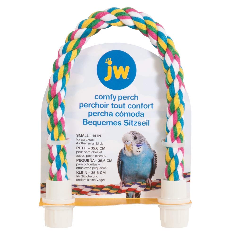 JW Pet Comfy Perch For Birds Flexible Multi-color Rope, Small - 14" Length