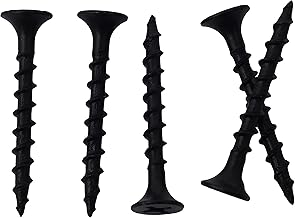 210pcs #6 × 1-1/4 inch High Hardness Drywall Screws, Black, Coarse Thread, Phillips Drive, Bugle Head, Black Wood Screws, Wood and More (1-1/4 in, 210)