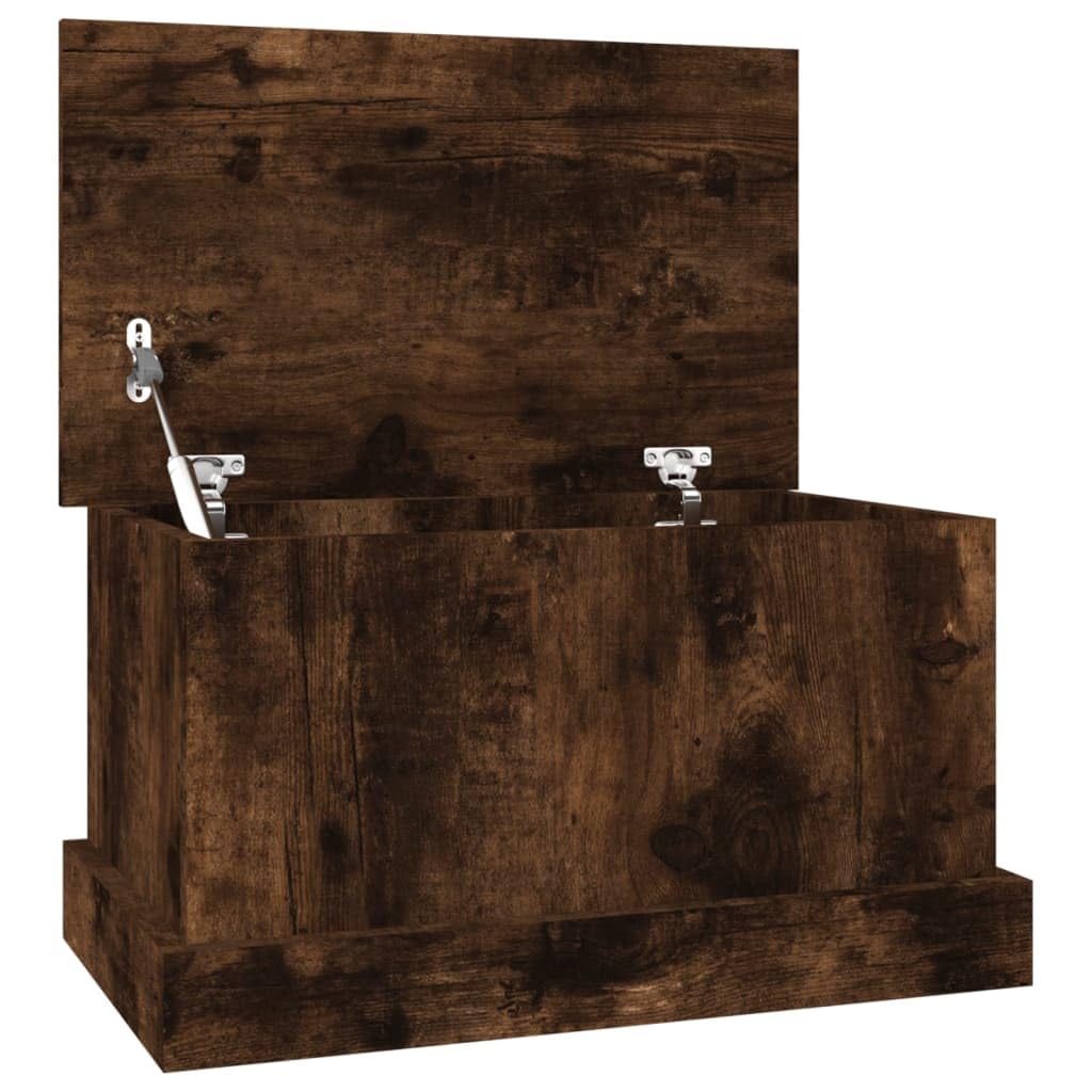 vidaXL Storage Box Smoked Oak Engineered Wood Brown 50x30x28 cm - Ideal Decorative Storage Solution