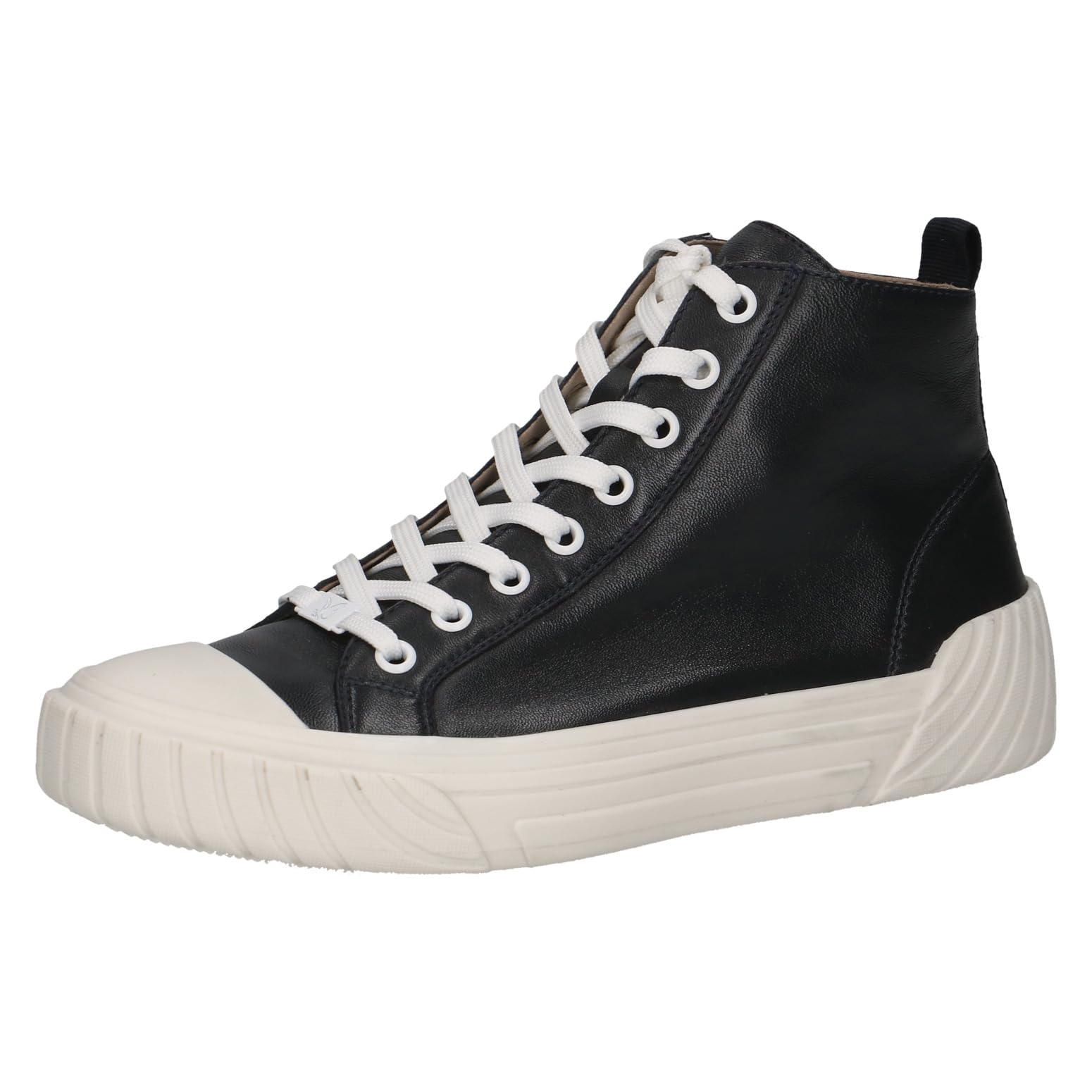 CAPRICE women's lace-up high-top leather sneakers, Blue (Ocean Softnap.), 3.5 UK