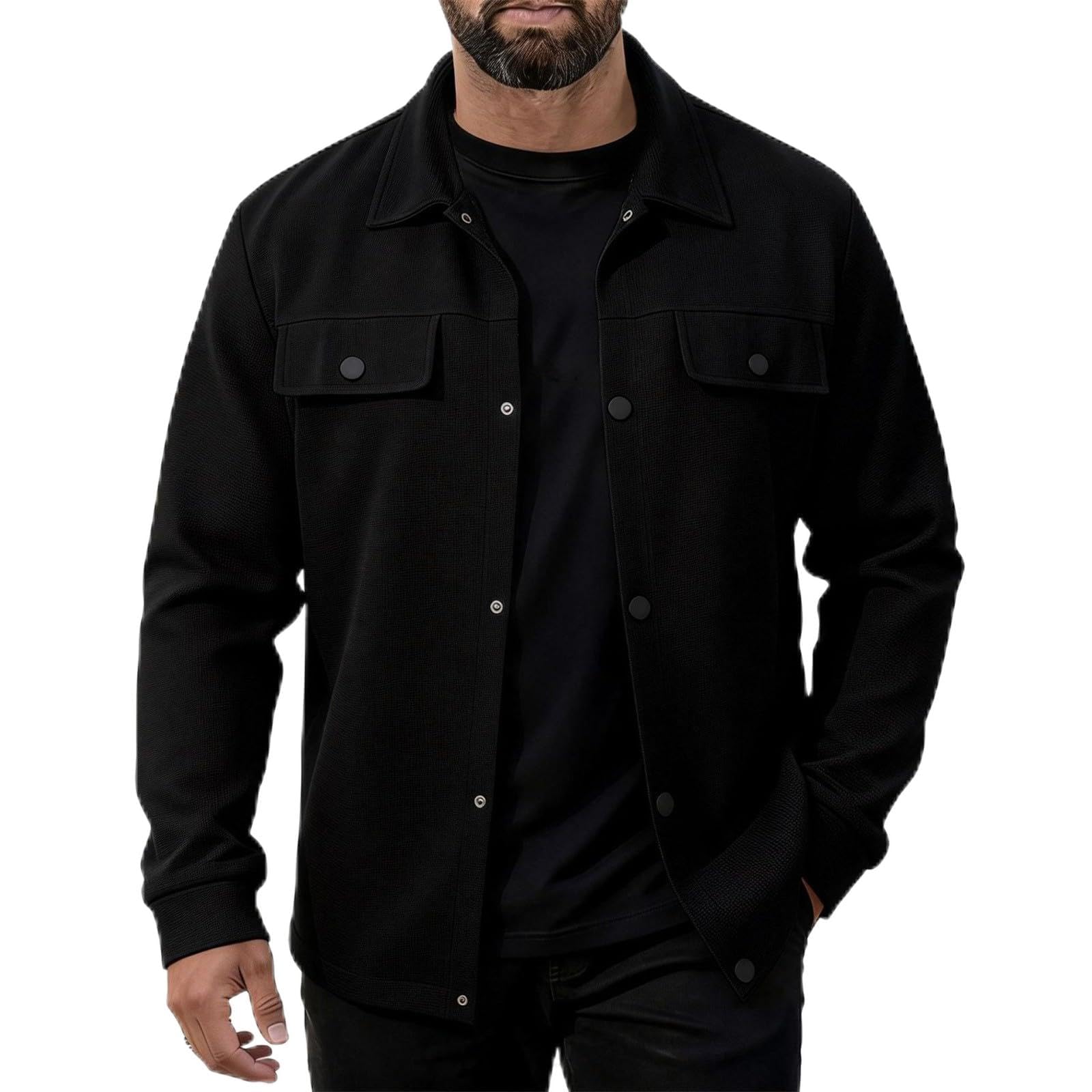 Giacca da uomo per primavera e autunno, classica ed elegante | Giacca bomber cargo con molte tasche, robusta e durevole, per lavoro casual