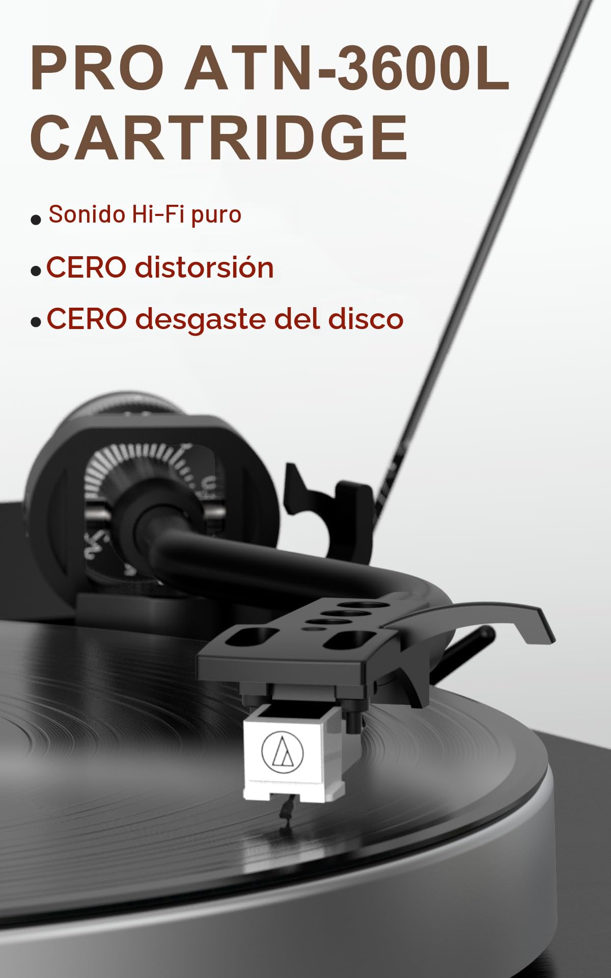 Tocadiscos de Vinilo con Altavoz estéreo HiFi Integrado, Tocadiscos Bluetooth 33/45 RPM Parada Automática/Salida RCA/Aux in Reproductor Vinilo