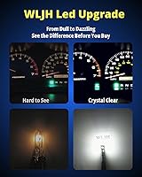 Vista 3 de WLJH - Paquete de 20 bombillas LED 74 para salpicadero, superbrillantes, T5, 2721, 37, 70, 286, cuña, enchufe de giro para panel de instrumentos