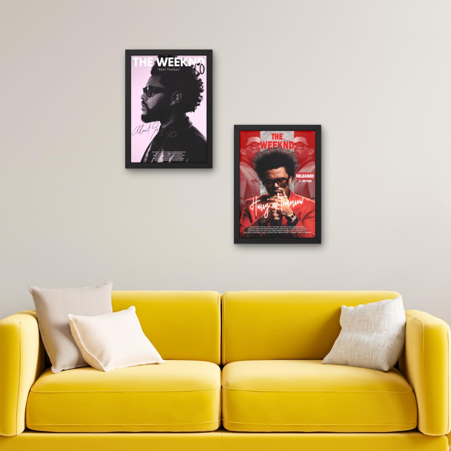 The Weekend Posters Pack of 2 A4 Size Wooden Framed (22x31 cm