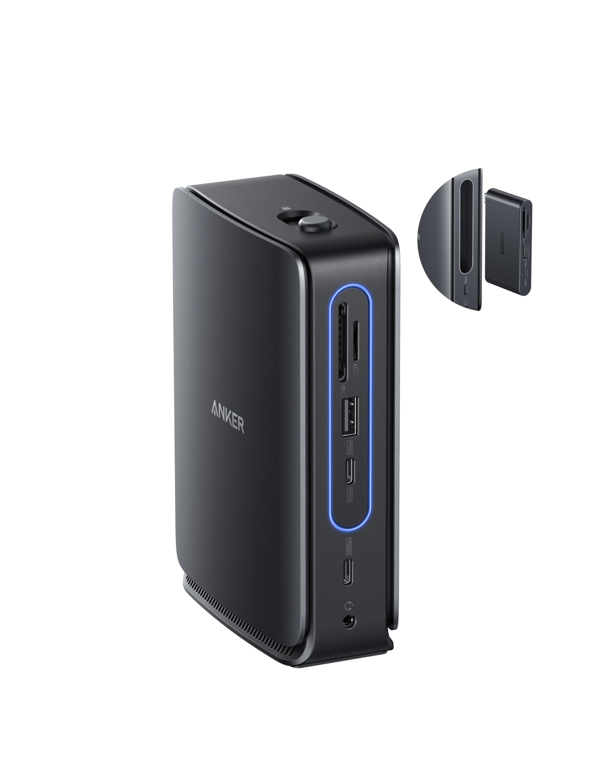 Anker Nano Station d'accueil pour Ordinateurs Portables avec Concentrateur Intégré, 13-​en-​1, Triple Affichage avec 2 HDMI et 1 DP, USB-​C 10 GB/​s, 3 USB-​A, Audio, SD/​TF, Ethernet, 100 W Max PD