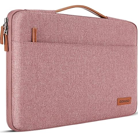 DOMISO 14 inch Laptop Sleeve Case Waterproof Carrying Bag for 14" Notebook/Chromebook S330/ThinkPad A475 A485 E485 T480s/HP ProBook 640 645 G4/Dell Inspiron 5481 5482 5490 Chromebook 14,Pink Cover
