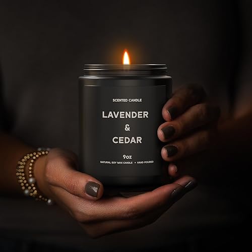 Miniatura 3 de Vela de Lavanda y Cedro, Vela Perfumada de 9oz para Hombres, Velas Perfumadas para el Hogar, Regalos de Velas de Soja para Hombres, Vela Perfumada