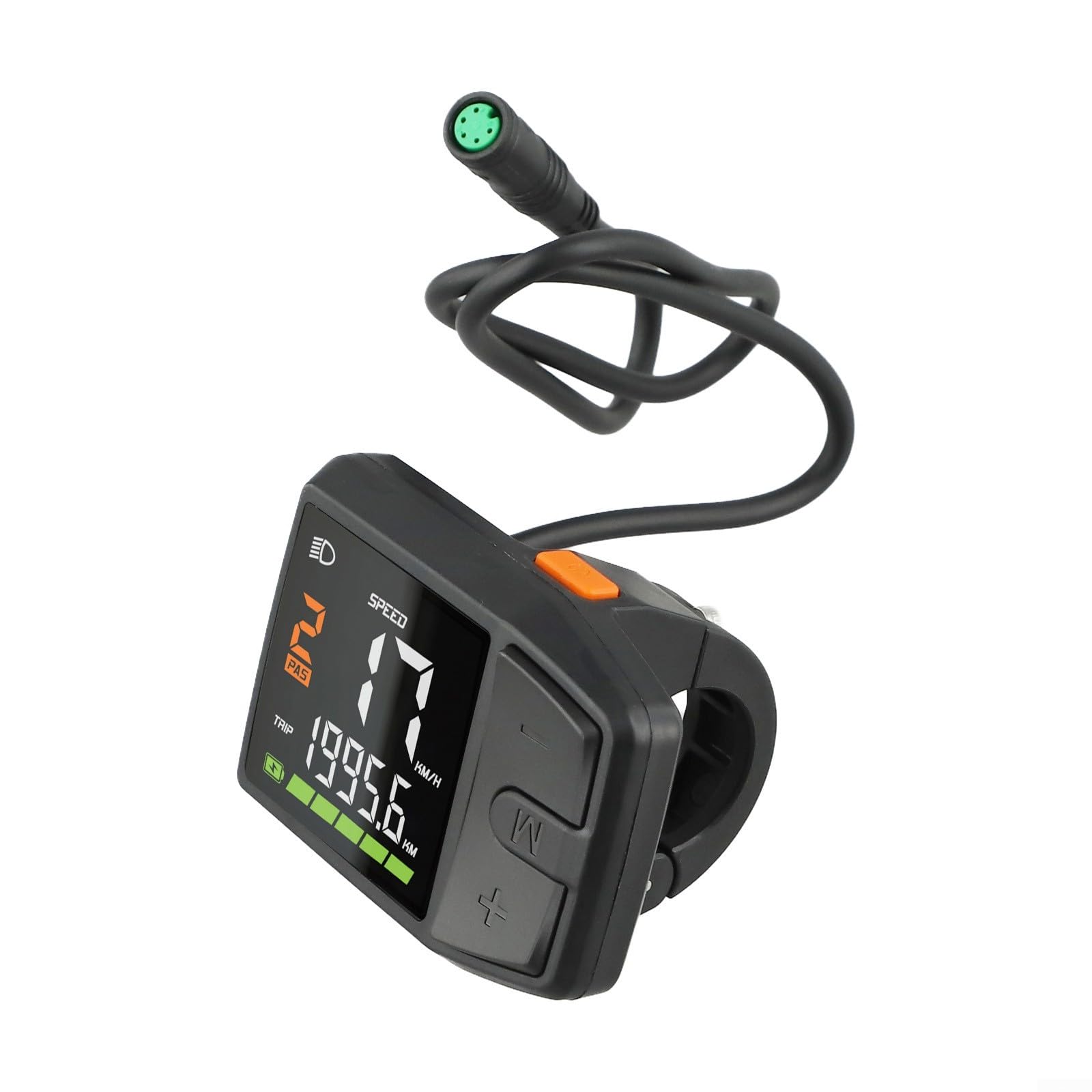 Ebike Display DZ41 - Pantalla para Bafang M500 M400 M200 HD Motor UART CAN Protocolo verde redondo de 5 agujeros y pantalla triangular, unidad ABS negra