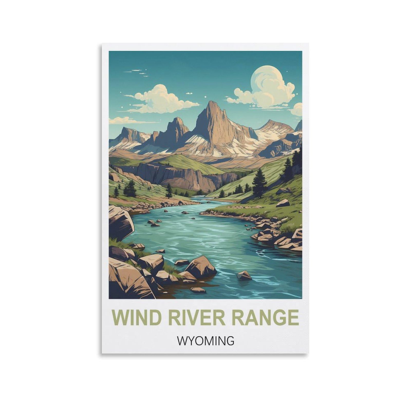 Vintage Metal Tin Sign Funny,Wind River Range Wyomings,Tin Sign Retro Wall Art Poster for Home Man Cave, Cafe Bar Wall Decor 30x30cm
