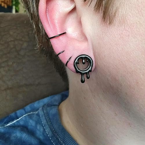 Miniatura 2 de 2 tapones para túneles de oreja de acero inoxidable 316, expansores de aretes hipoalergénicos para piercings estirados, 2 unidades