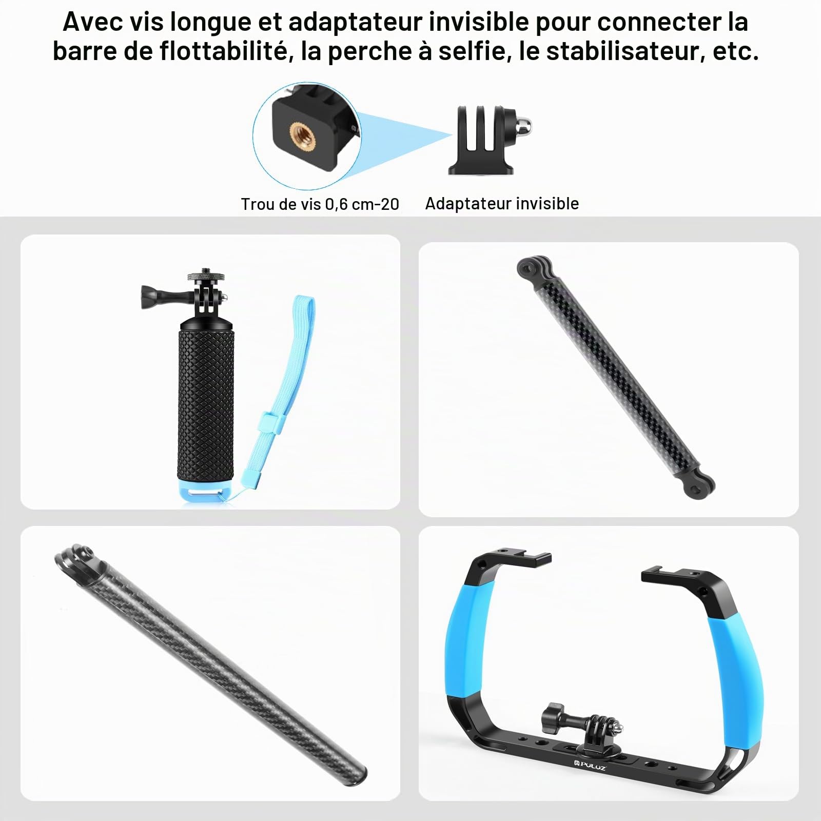 PULUZ Étui de plongée étanche pour Insta360 X4, 50 m sous l'eau Invisible Appareil Photo pour Insta360 X4, Coque de Protection scellée pour Photographie à 360 degrés