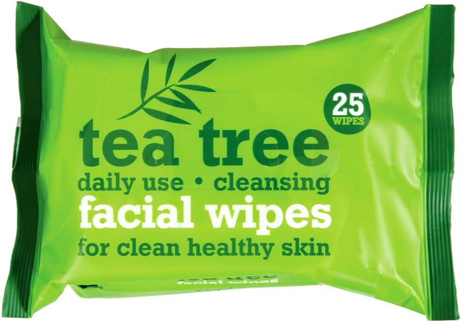 Tea Tree Daily Use Cleansing Facial Face Make Up Wipes (6 x 25 Packs)