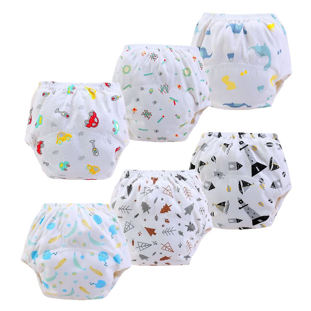FedMoisBaby Potty Training Pants Boys Girls Training Underwear Reusable (6 Pack)