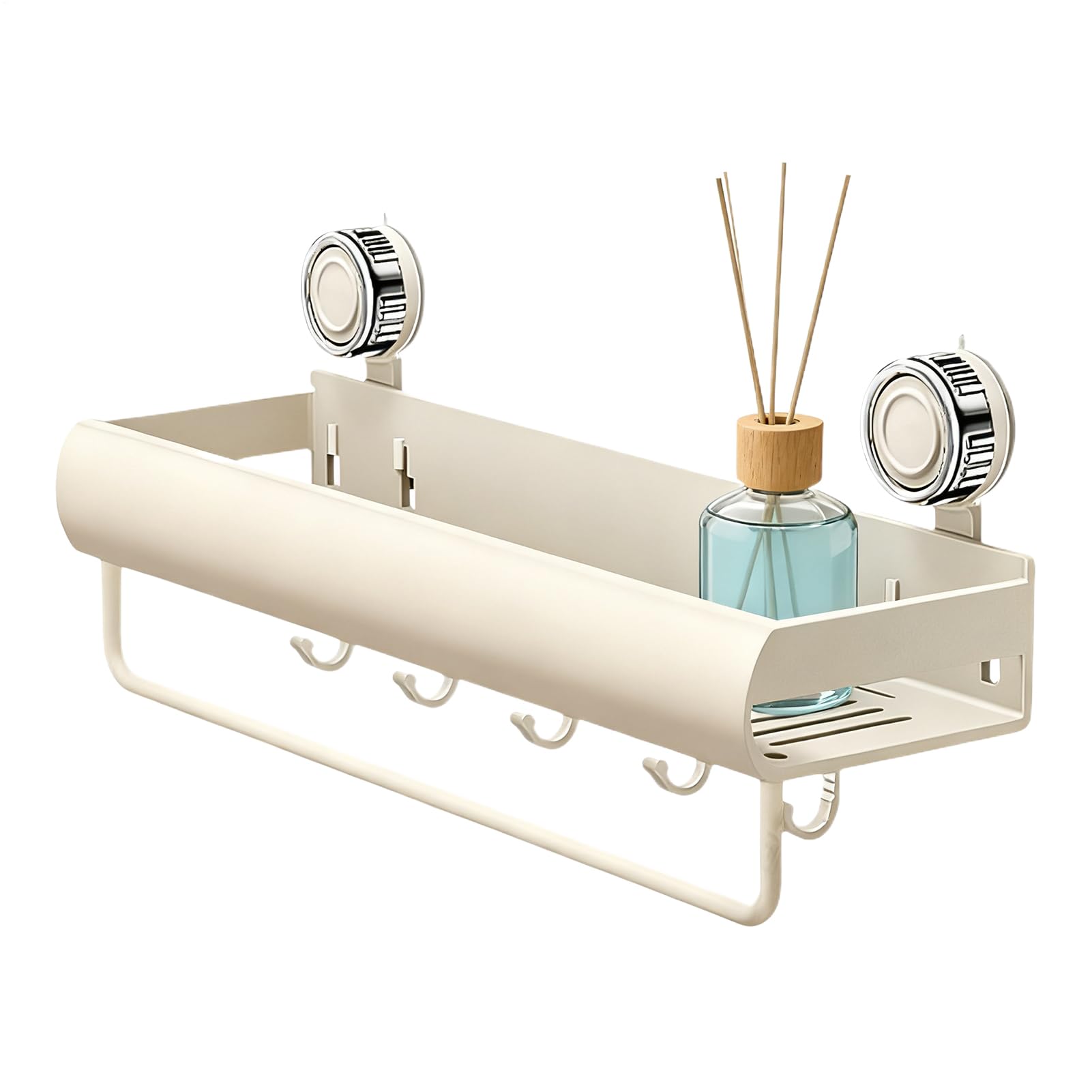 Étagère de douche antirouille grand format avec porte-serviette pour décoration de salle de bain