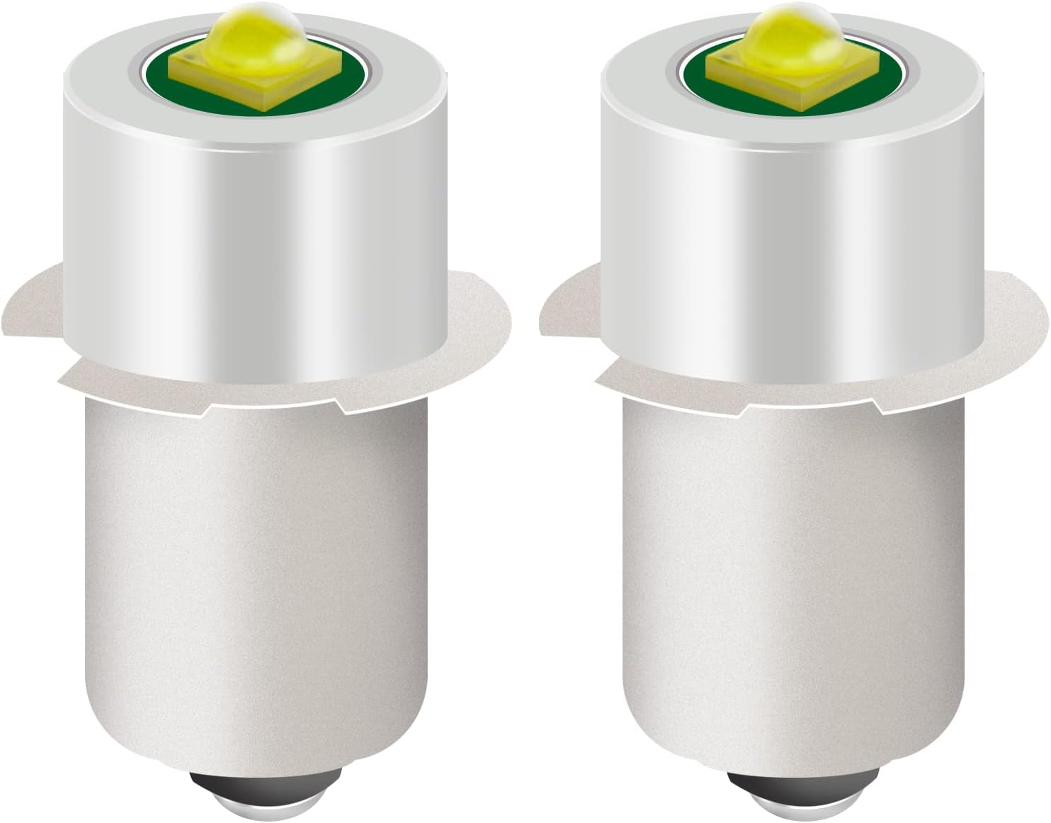 2 Pack LED Flashlight Replacement Bulb with 18V 12V 19.2V 6-24 Volt and 3W 247LM and PR2 P13.5S LED Conversion Kit Compatible Ryobi Milwaukee Craftsman Lamp Torch Lantern Work Light